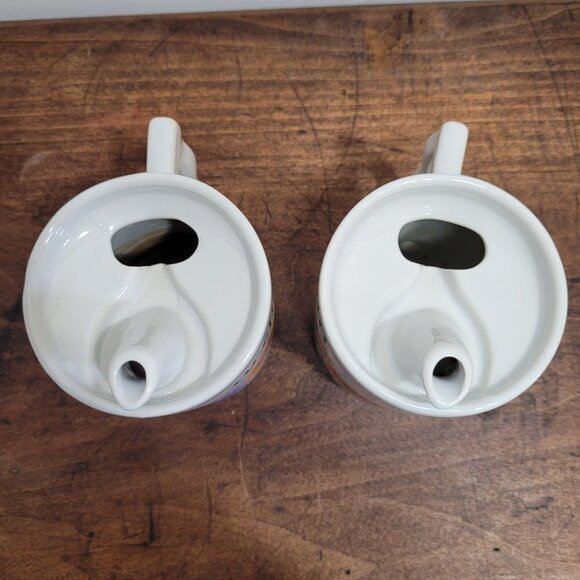 Vintage Ancienne Porcelain Floral Oil/Vinegar Containers with Spout - Picture 6 of 8